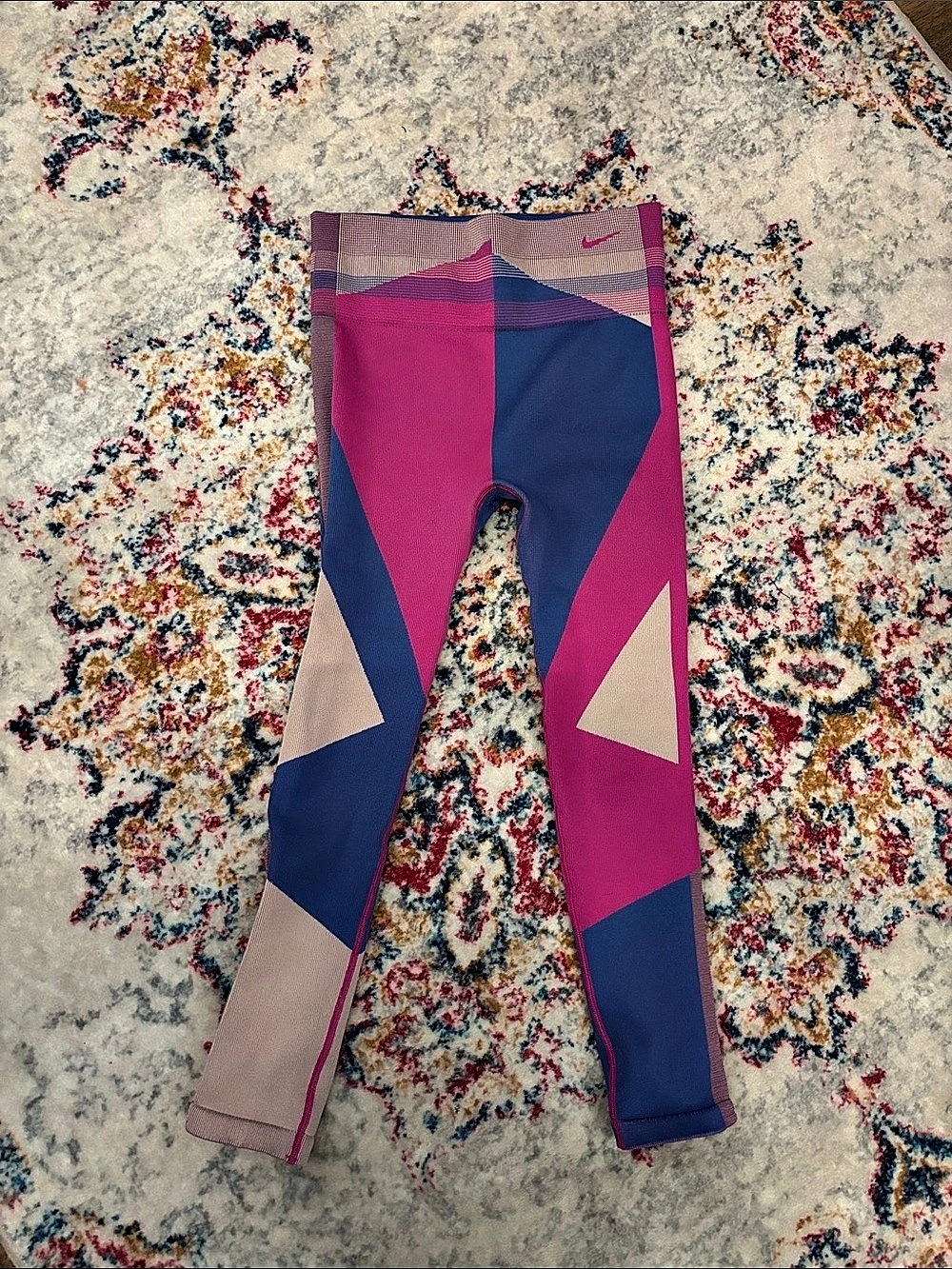 Nike Dri-FIT Color Block Leggings Pink Blue Size Small Like New